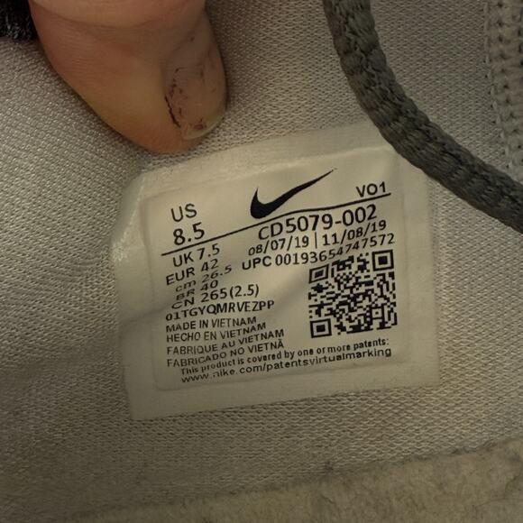 Nike PG 4 Plaid Sneakers Men's 8.5 Gray Lace-Up Low Top Running Shoes CD5079-002 - Picture 10 of 10